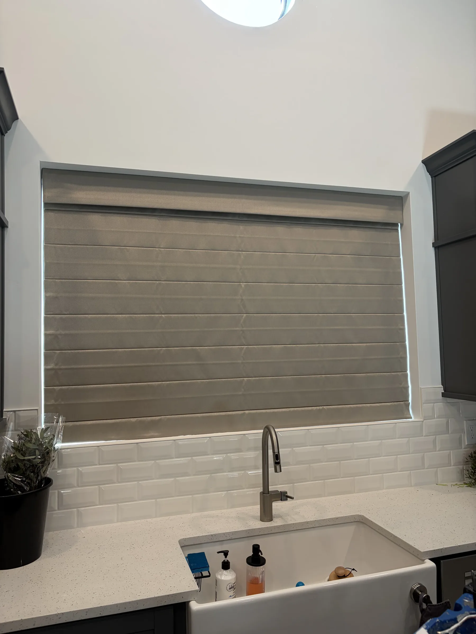 Roman shades in a kitchen